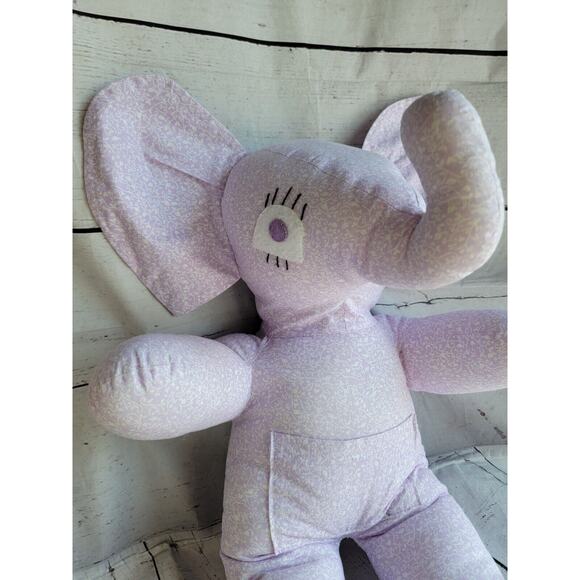 Handmade? Purple Elephant Stuffed Animal W/pocket 19 Inch - Picture 4 of 9